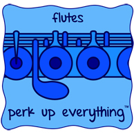 Flutes Perk Up Everything - All Blue on a Blue Background