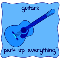 Guitars Perk Up Everything - All Blue on a Blue Background